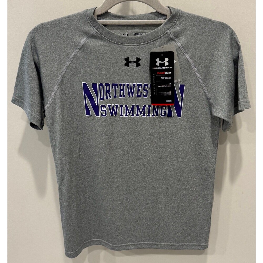 NWT Northwestern Wildcats Swimming - Under Armour T-Shirt - Youth Medium - NEW